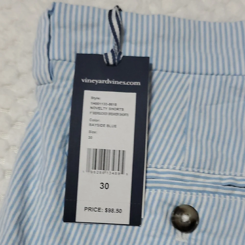 Vineyard Vines Light Blue Striped Flat Front Shorts - Picture 6 of 7